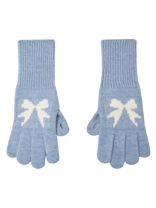 Ribbon Wool Gloves (Sky Blue)