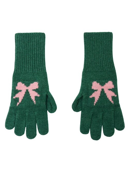 Ribbon Wool Gloves (Green)