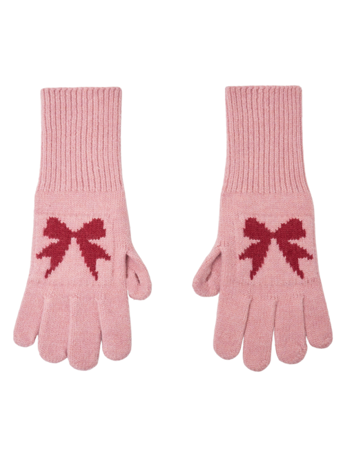 Ribbon Wool Gloves (Strawberry)