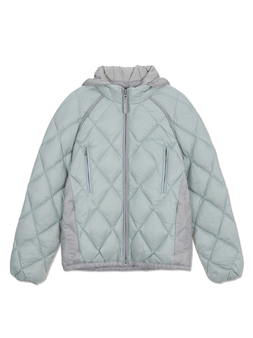 QUILTING HOODY LIGHTWEIGHT JUMPER IN MINT