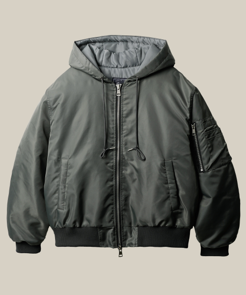 Flight Hoodie Bomber Jacket Gray MMOT2669
