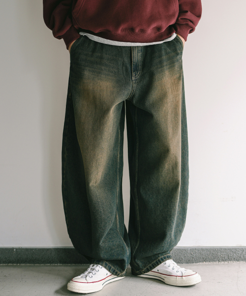 Steps Balloon Denim Pants Vintageyellow KJLP2681