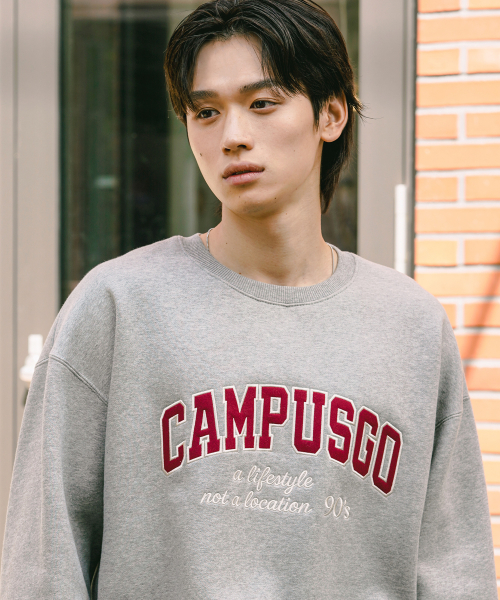 90s Campus Sweatshirts Khaki KJMT2664