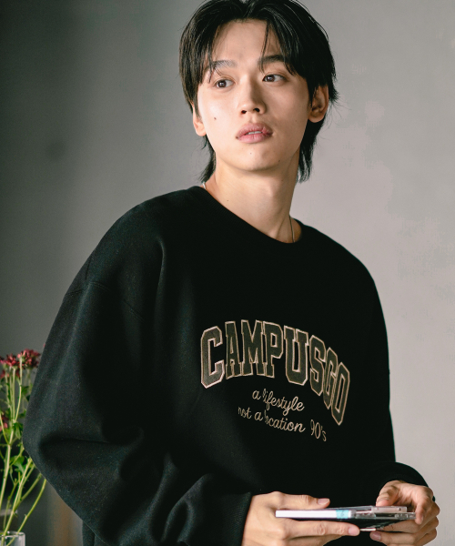 90s Campus Sweatshirts Khaki KJMT2664