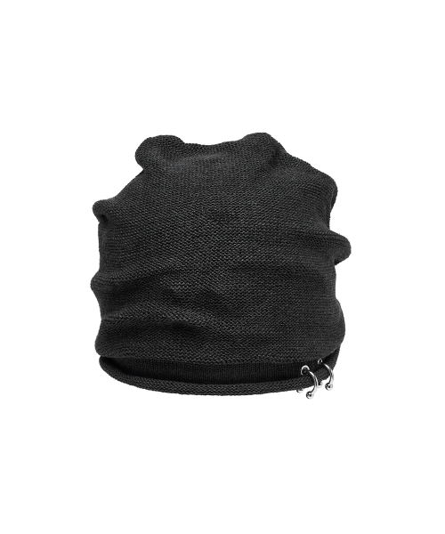 Pierced Slouch Beanie_[Charcoal]