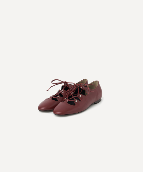 MARILYN LACE-UP FLAT (RED)