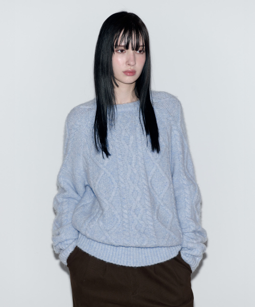 MOHAIR LOOSE FIT KNIT LIGHT BLUE