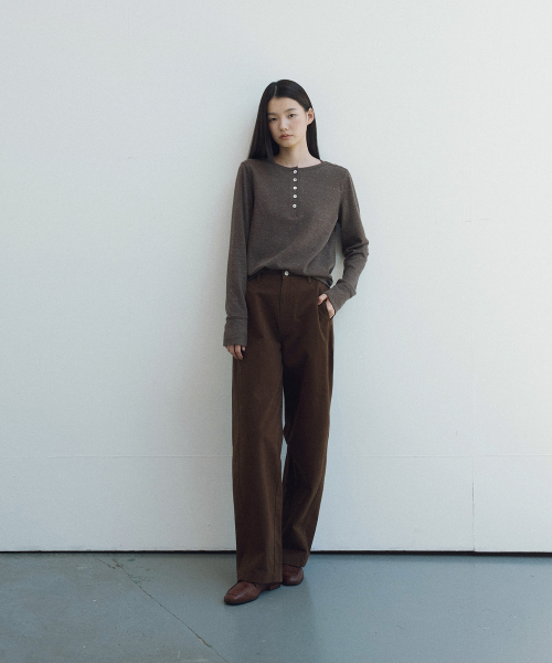 w. Heavy Twill Curved Pants (Brown)