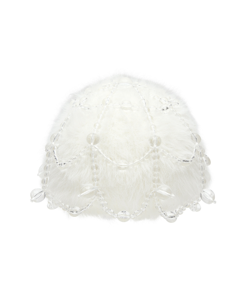 [X SUSAN FANG] FURRY BUBBLE HAT - WHITE