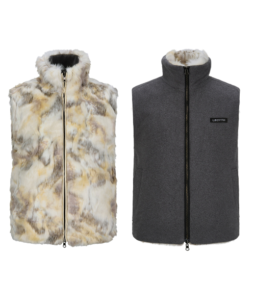 Haze Reversible Fur Vest_[Beige]