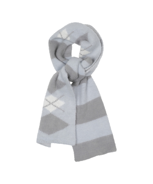 TCM stripe argyle muffler (grey)