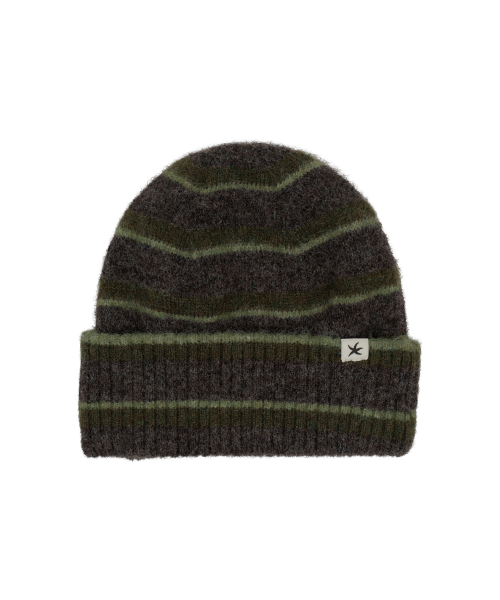 TCM mohair stripe beanie (khaki)
