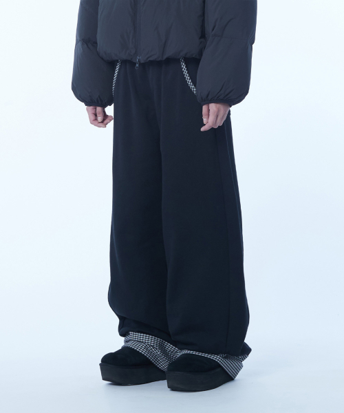 TCM hidden check sweat pants (black)