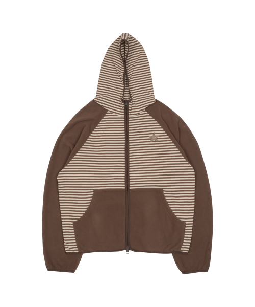 TCM stripe raglan fleece jacket (brown)