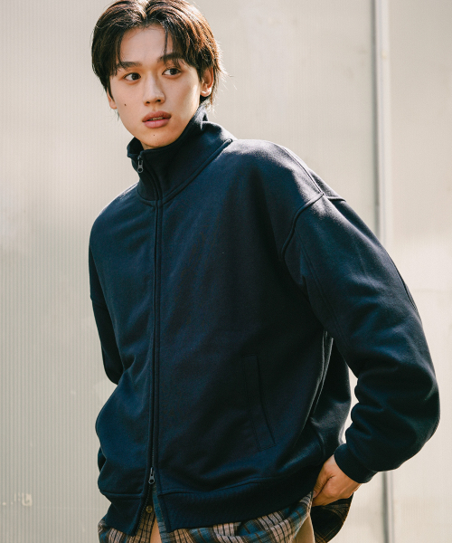Dayve Terry Full Zip Up Jacket Navy SJOT2675