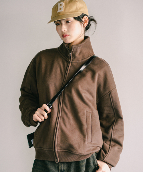 Dayve Terry Full Zip Up Jacket Brown SJOT2675