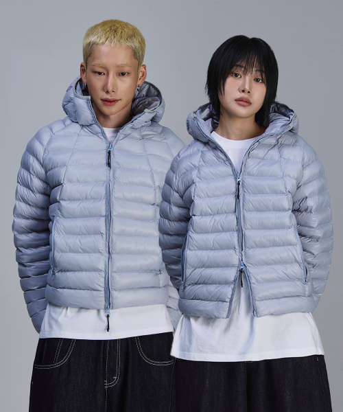 라이트 웨이트 패딩 후드 자켓[스카이블루]
