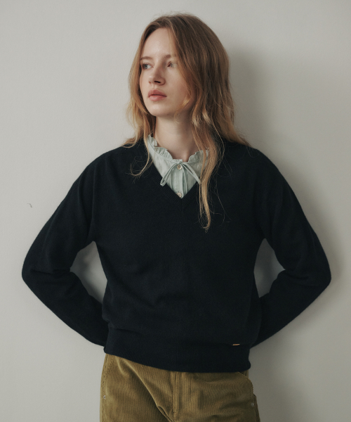 Whole Garment Cash Blend Knit Black