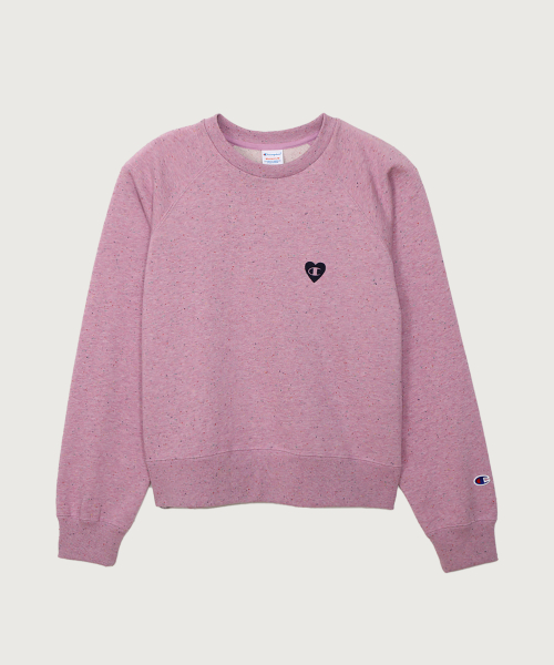 여성 하트 로고 루즈핏 스웨트셔츠 Purplish Pink