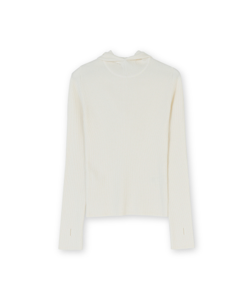 W Hood Knit, Ivory