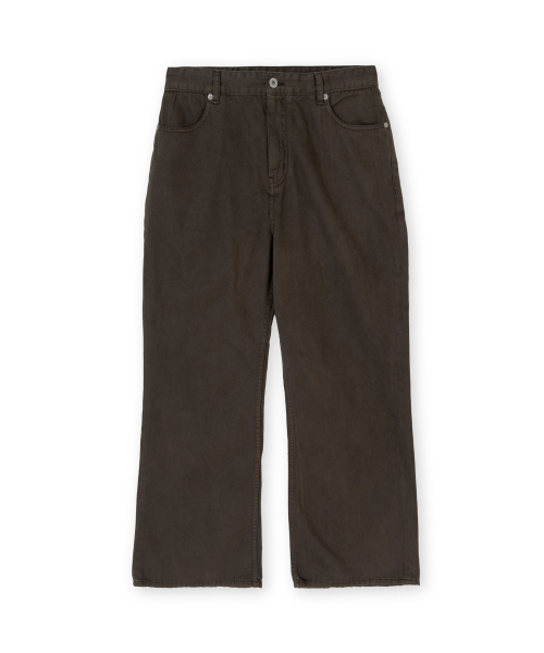 Washed Boots Cut Denim, Dark Brown