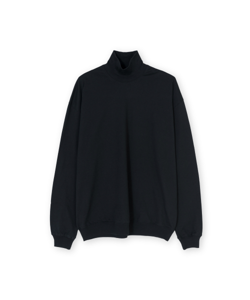 Giza Cotton Turtle Neck, Black
