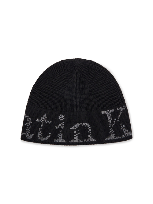 CRACKED LOGO BUCKET BEANIE IN BLACK