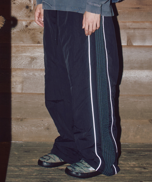 XP312 Check Nylon Quilting Padding Pants (BLACK)