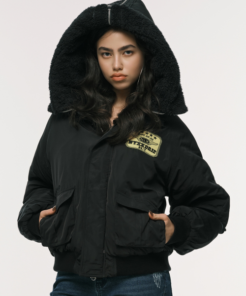 SLIDE BOMBER JACKET BLACK