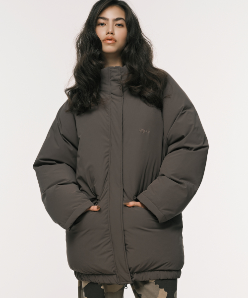 LONG DOWN PUFFER KHAKI BROWN