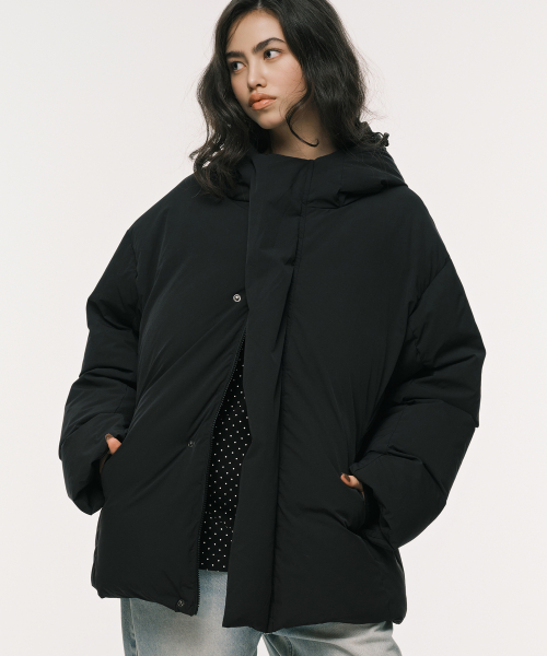 HOOD DOWN PUFFER BLACK