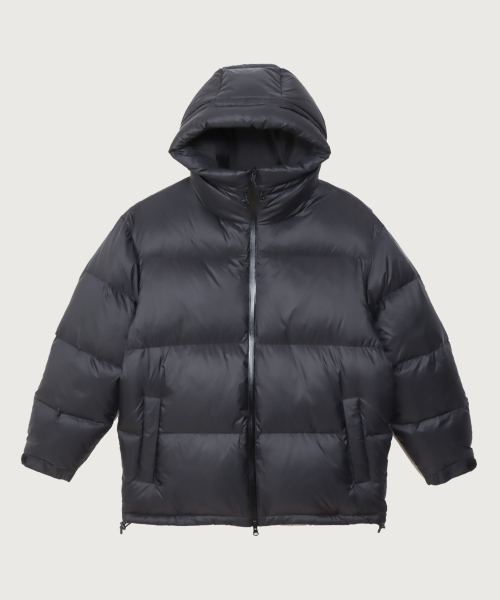 [Black Edition] 후드 푸퍼 다운 재킷 Off Black