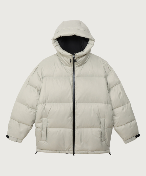 [Black Edition] 후드 푸퍼 다운 재킷 Khaki