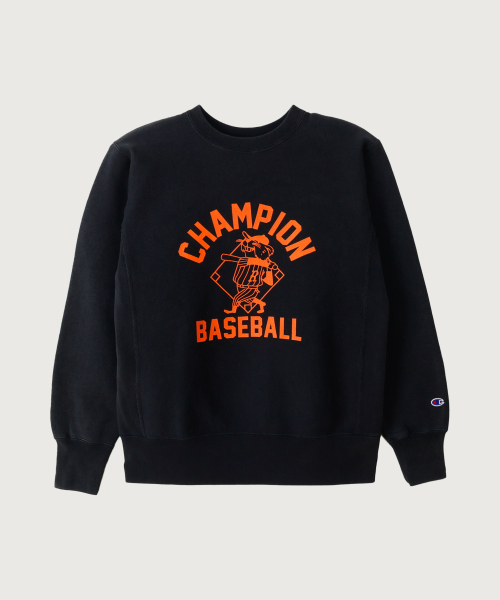 리버스위브 BASEBALL 레귤러핏 기모 스웨트셔츠 Off Black