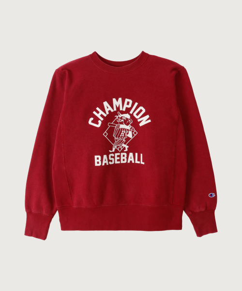 리버스위브 BASEBALL 레귤러핏 기모 스웨트셔츠 Maroon