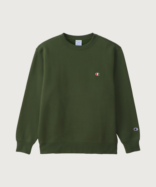 C로고 레귤러핏 크루넥 스웨트셔츠 Olive