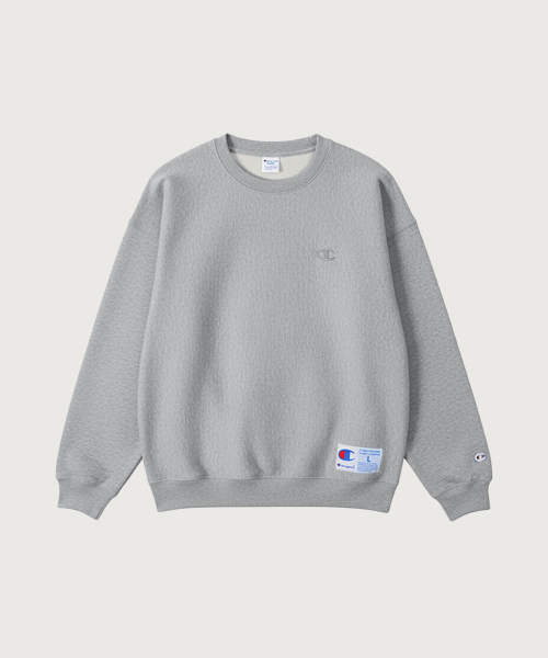 C로고 오버핏 조그택 스웨트셔츠 Oxford Grey