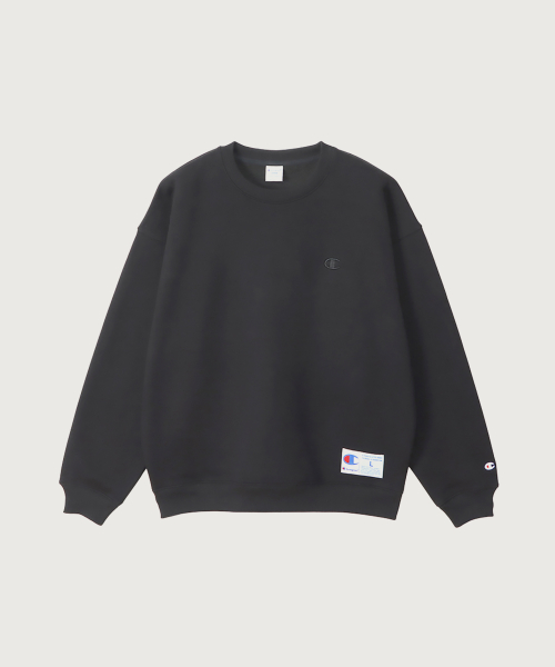 C로고 오버핏 조그택 스웨트셔츠 Black