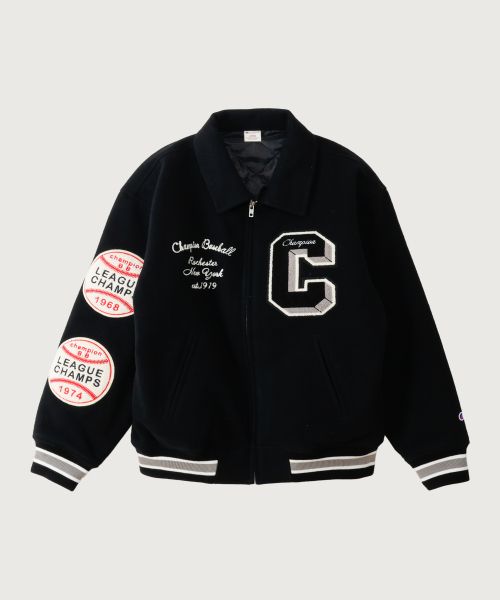 C로고 어워드 바시티 재킷 Black