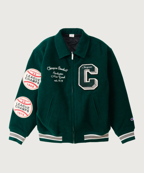 C로고 어워드 바시티 재킷 Dark Green