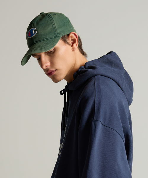 빅 C로고 워시드 볼캡 Dark Green