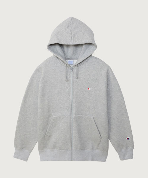 C로고 레귤러핏 후드 집업 Oxford Grey