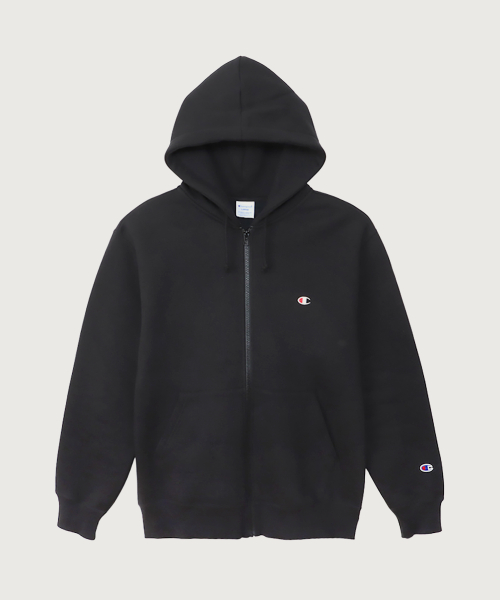 C로고 레귤러핏 후드 집업 Black