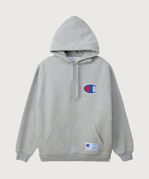 빅 C로고 오버핏 조그택 후드 티셔츠 Oxford Grey