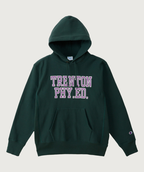리버스위브 블루택 루즈핏 컬리지 후드 티셔츠 Dark Green