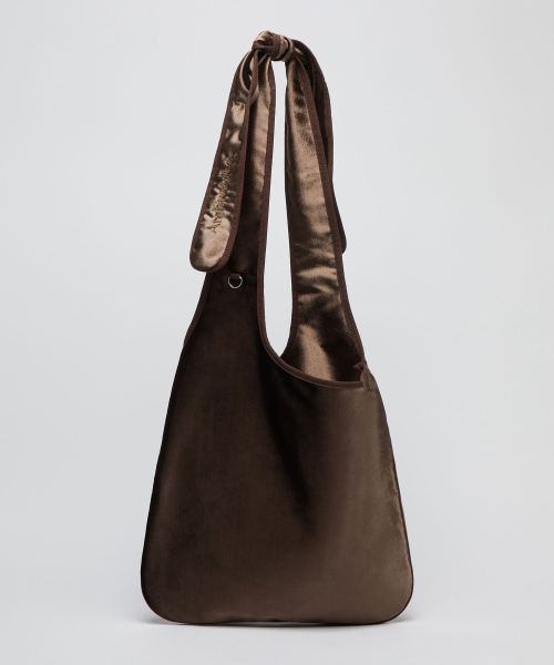 Velvet knotted bag(Choco spread)_OVBSX26101DKB