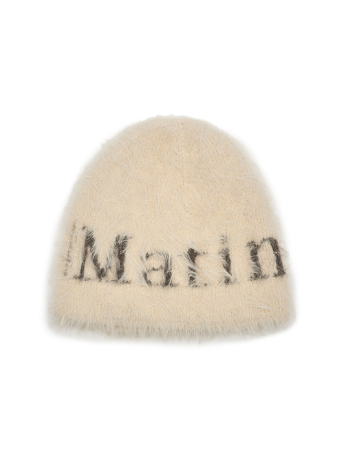 MATIN HAIRY KNIT BEANIE IN LIGHT BEIGE
