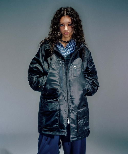 WOMEN PETER MILITARY PARKA JUMPER BLACK