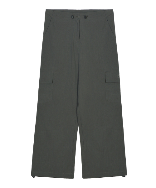 BUTTERFLY EMBROIDERY WIDE CARGO PANTS_CHARCOAL