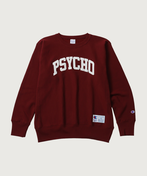챔피온 X 언더커버 리버스위브 PSYCHO 스웨트셔츠 Wine